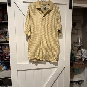 Pebble Beach Yellow and Black Striped Polo Shirt